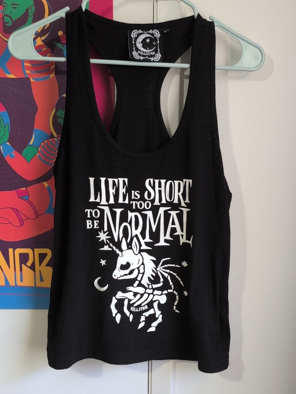 Killstar Black Racerback Tank with White Graphic
